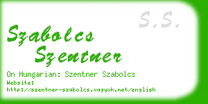 szabolcs szentner business card